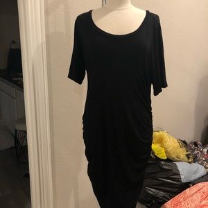Motherhood black midi dress maternity